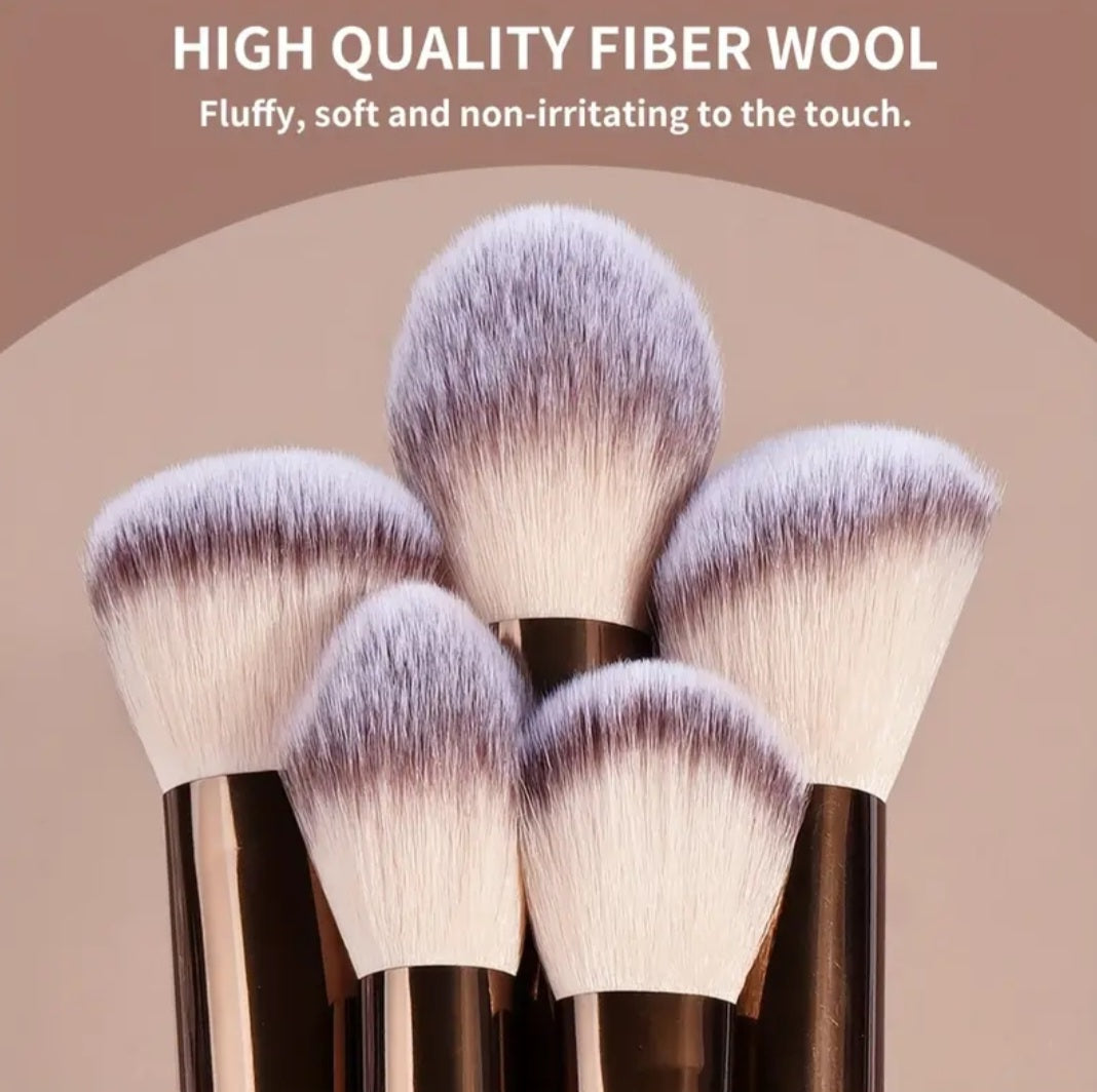 MAANGE - Ensemble de pinceaux de maquillage Dorés ( 13 pièces )