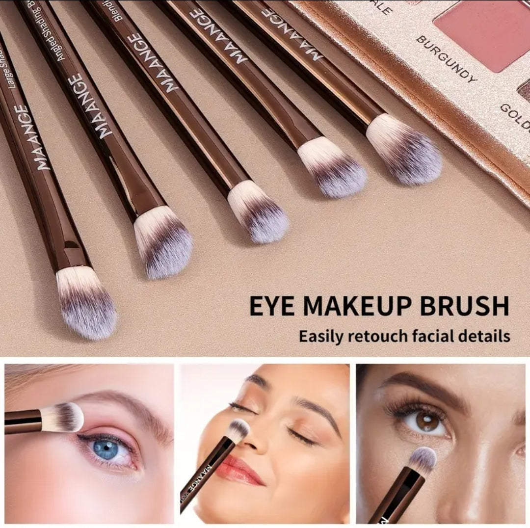 MAANGE - Ensemble de pinceaux de maquillage Dorés ( 13 pièces )