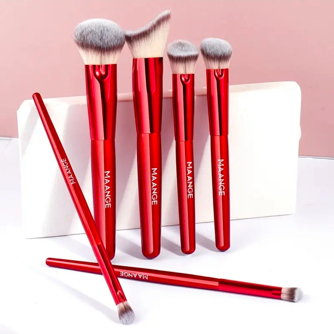 MAANGE - Ensemble de pinceaux de maquillage Red 6 pièces