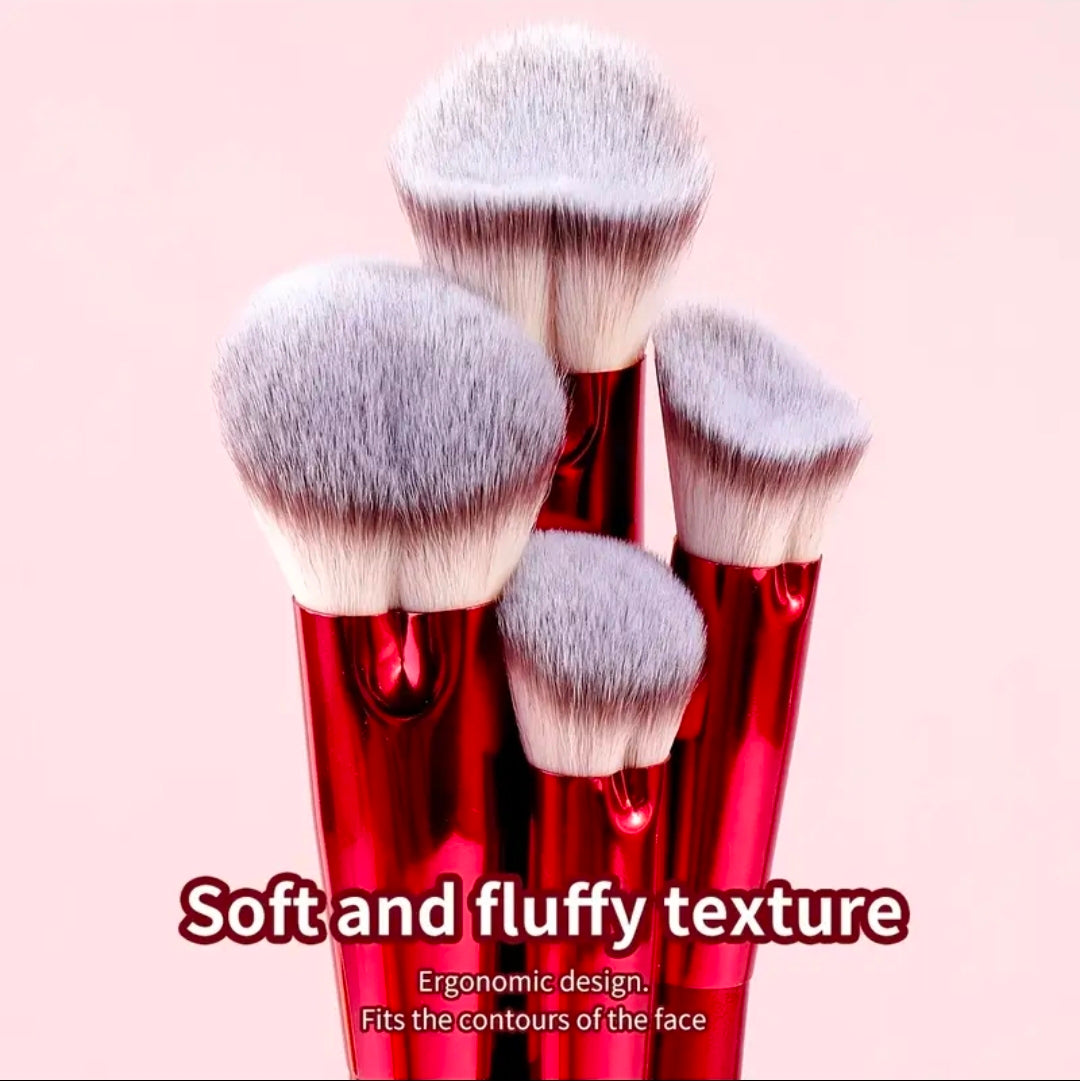 MAANGE - Ensemble de pinceaux de maquillage Red 6 pièces