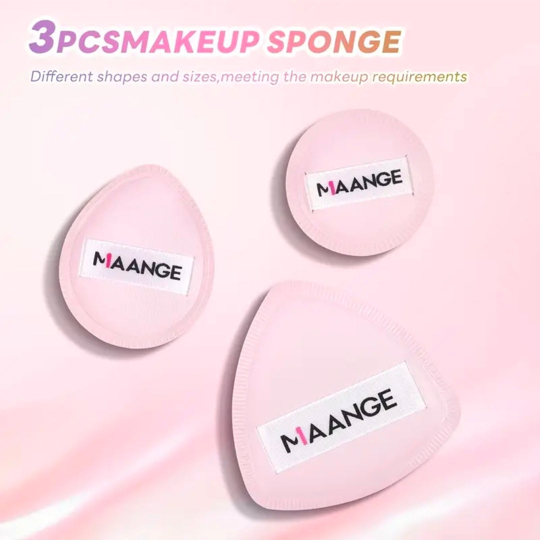 MAANGE - Ensemble de pinceaux de maquillage Rose Gold 13 pièces + Support + 3 Puff