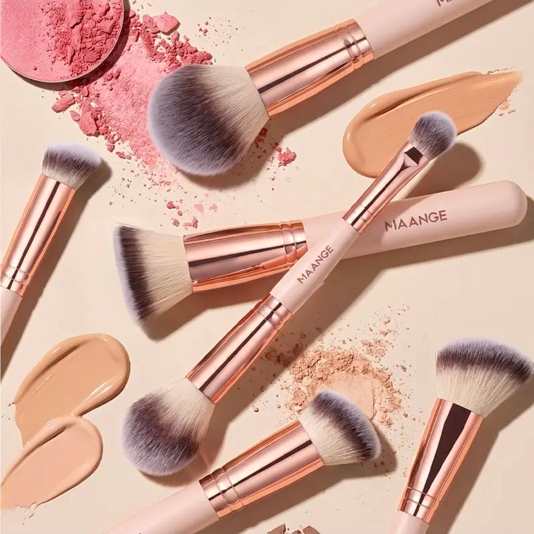 MAANGE - Ensemble de pinceaux de maquillage Rose Gold ( 15 pièces )