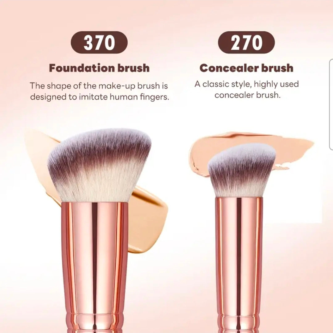 MAANGE - Ensemble de pinceaux de maquillage Rose Gold ( 15 pièces )