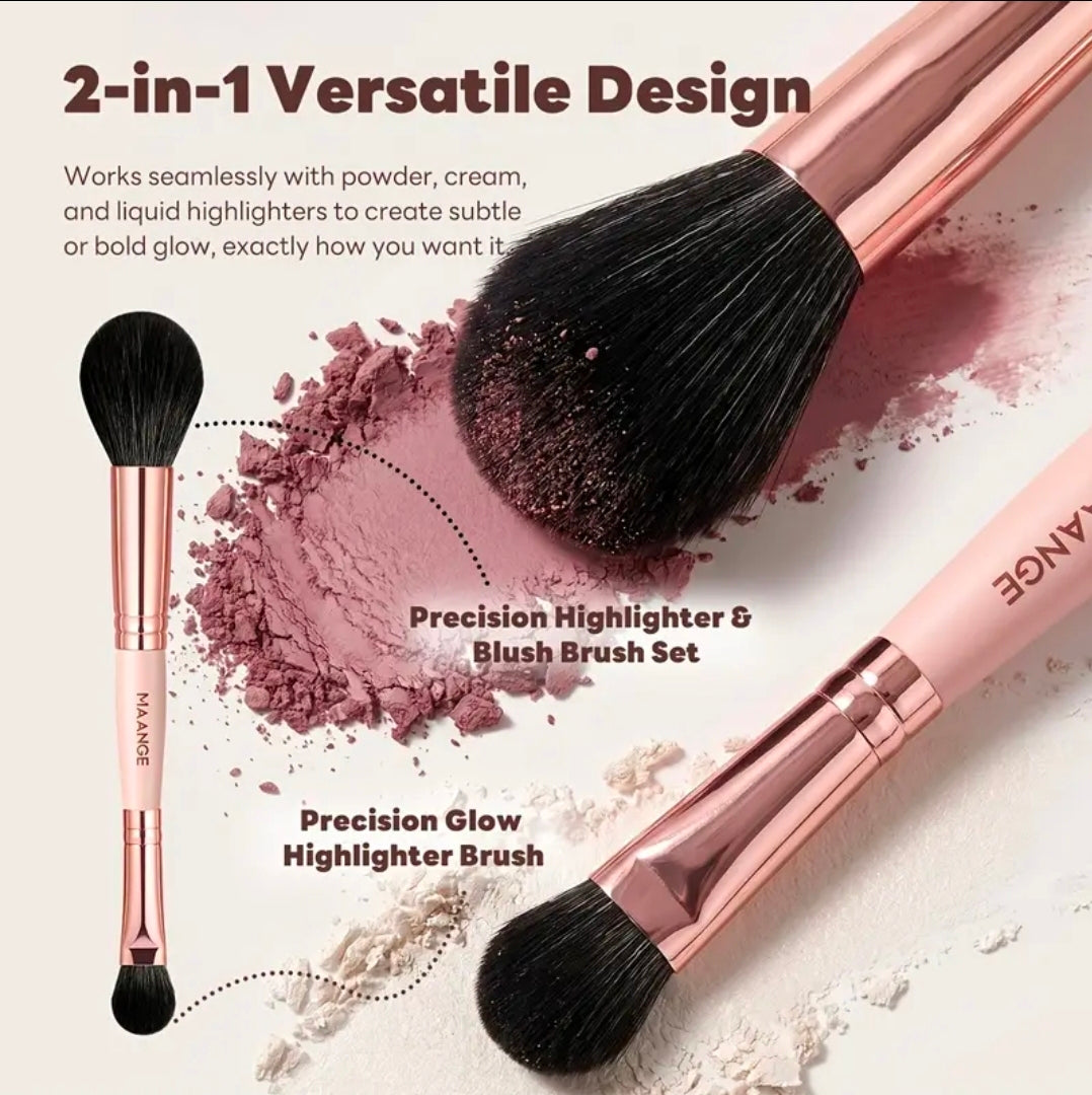 MAANGE - Ensemble de pinceaux de maquillage Rose Gold ( 15 pièces )