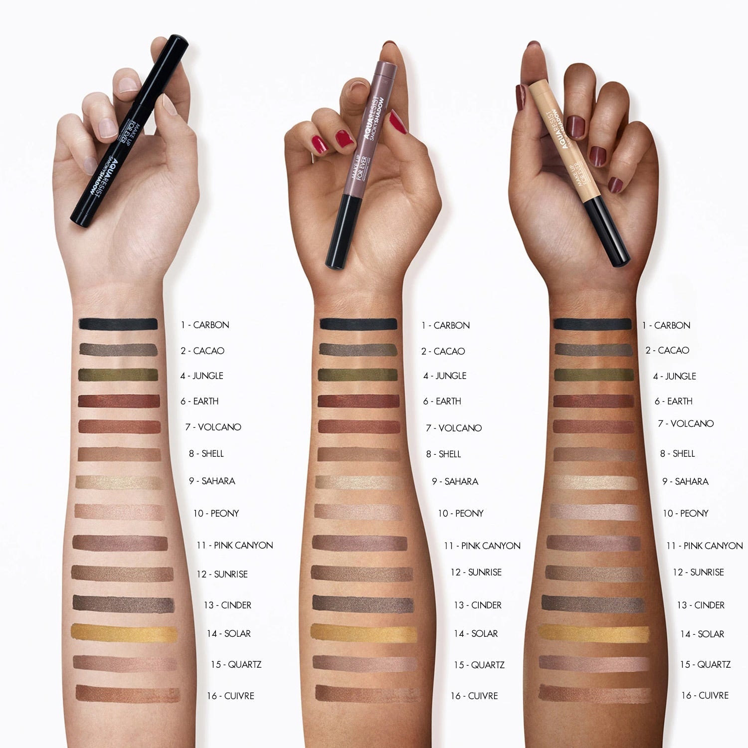 MAKE UP FOR EVER - Aqua resist smoky shadow - Fard à paupières crayon- Ref 6 Earth