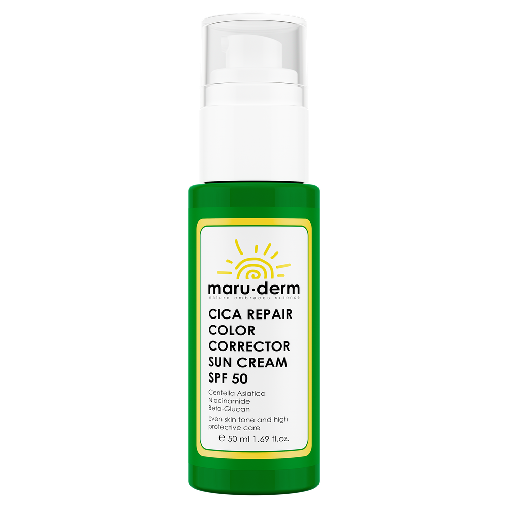 MARUDERM -Crème Solaire Correctrice de Couleur Cica Réparatrice SPF 50 50 ML