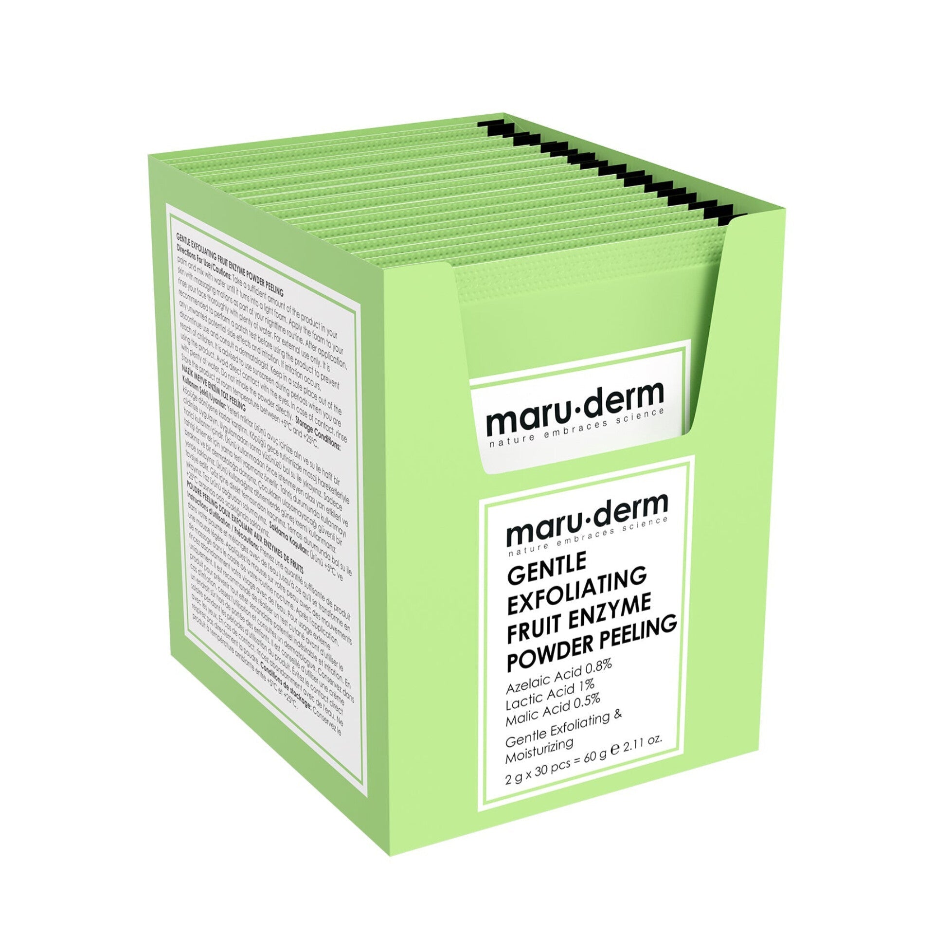 MARUDERM - Exfoliant Doux aux Enzymes de Fruits en Poudre-30 pièces - 60 g