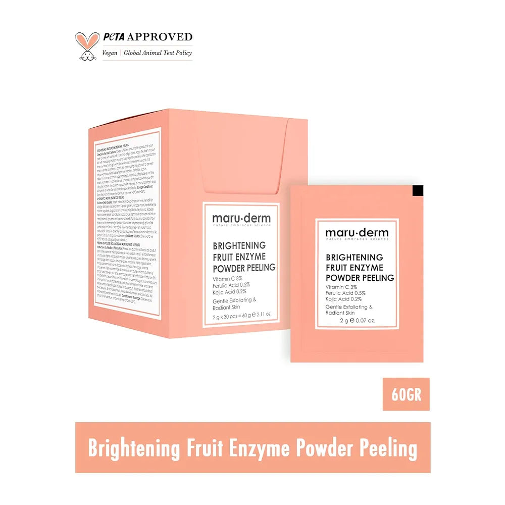 MARUDERM - Peeling Éclaircissant aux Enzymes de Fruits en Poudre - 30 pièces x 60 g