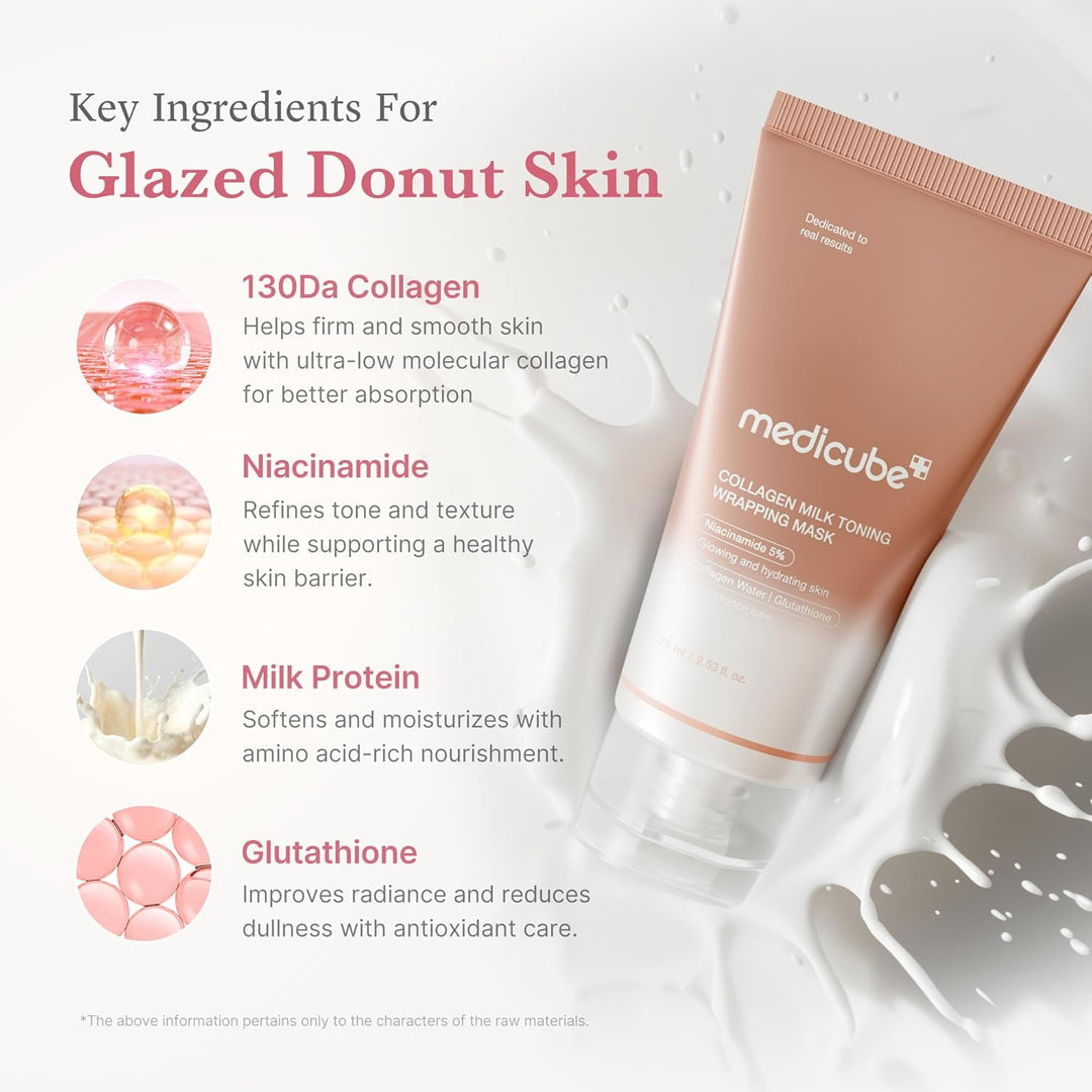 MEDICUBE - Collagen Milk Toning Wrapping Mask - 75ml