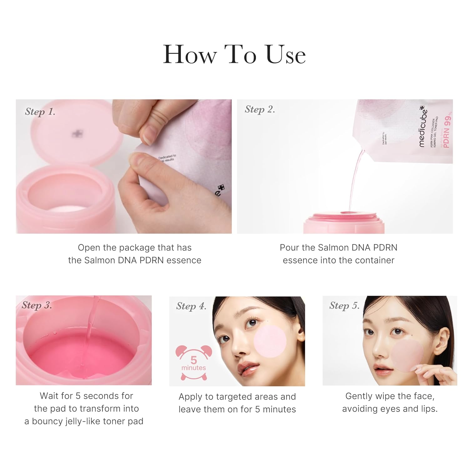 MEDICUBE - PDRN Pink Collagen Toning Gel Toner Pad - 120ml/70pads