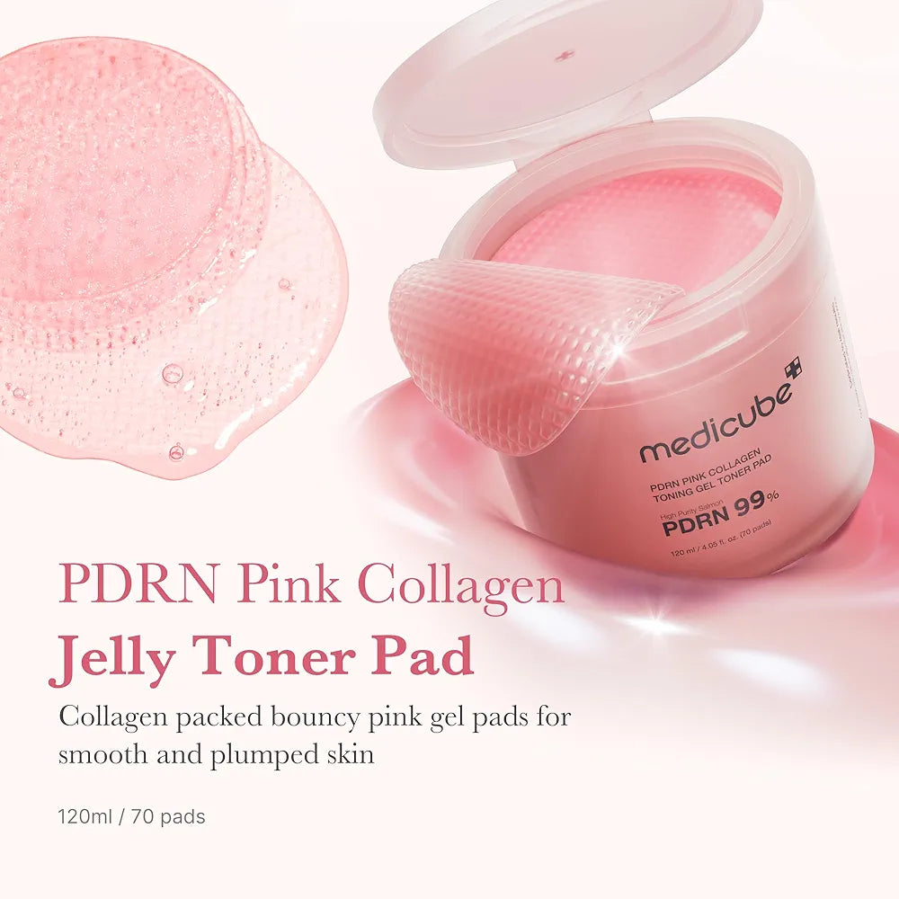 MEDICUBE - PDRN Pink Collagen Toning Gel Toner Pad - 120ml/70pads