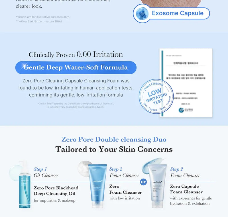 MEDICUBE - Zero Pore SA Clear Capsule Cleansing Foam - 120g