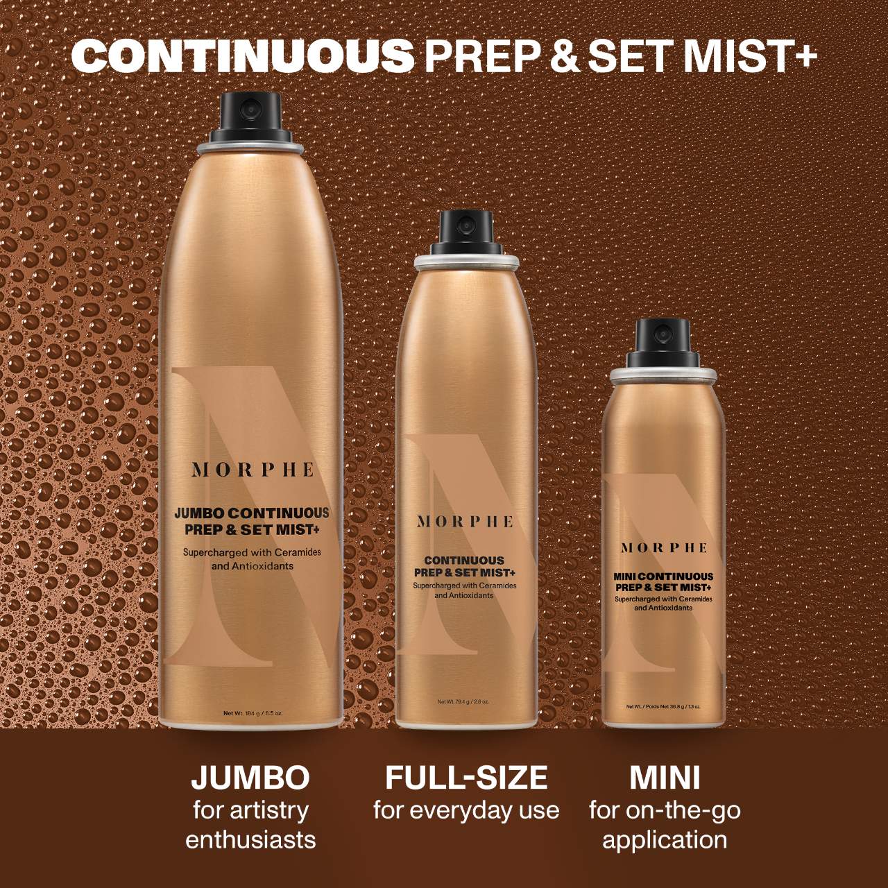 MORPHE - Continous Prep & Set Mist+ Enrichie en Céramides et Antioxydants - 79.4g