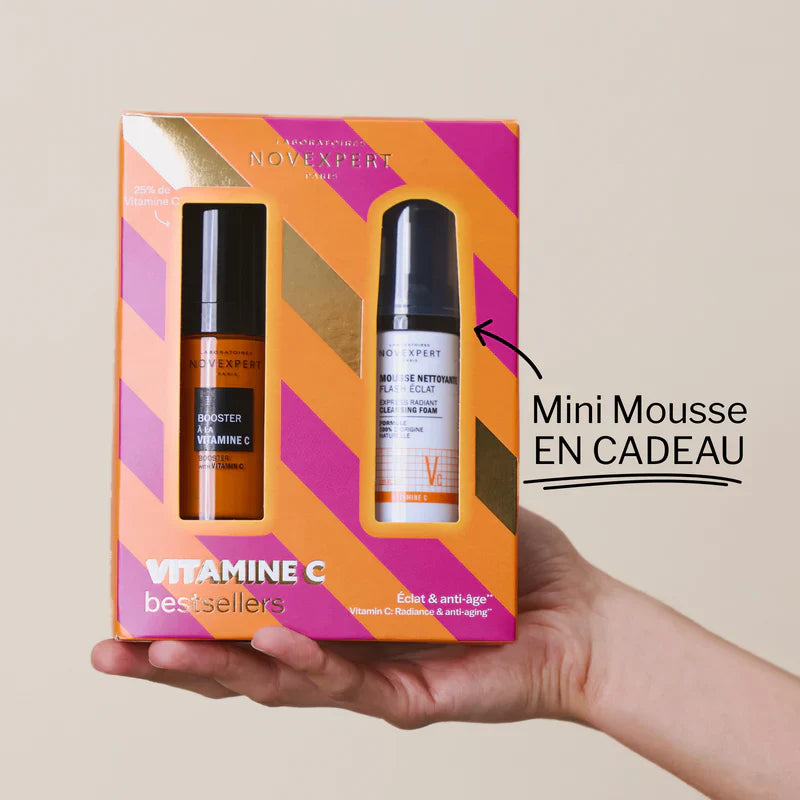 NOVEXPERT - Coffret Bestsellers Booster Vitamine C + Mini Mousse Nettoyante ( 2pcs)