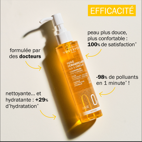 NOVEXPERT - Huile démaquillante 5 Omega - 150ml