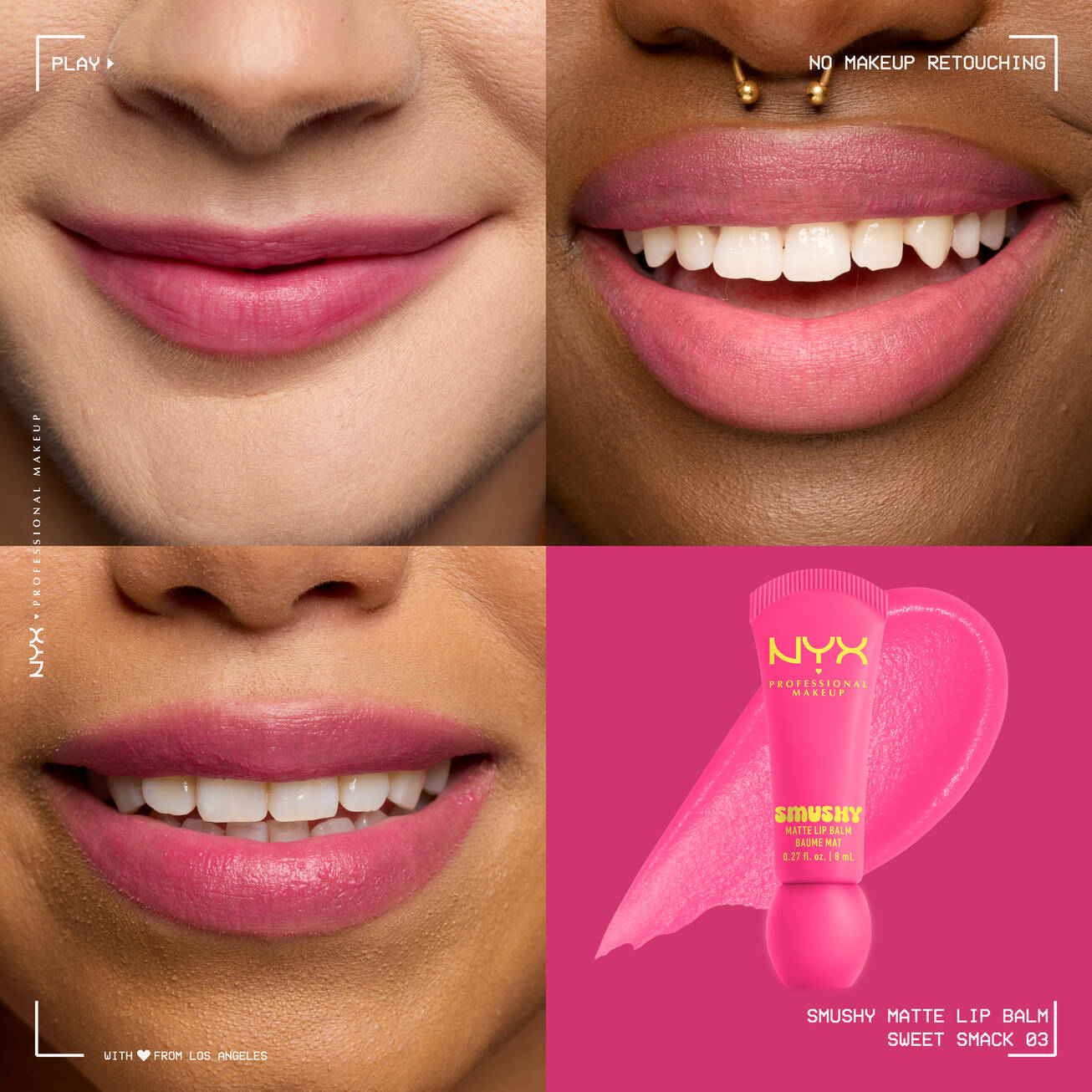 NYX - BAUME À LÈVRES MAT SMUSHY - 03 - Sweet Smack