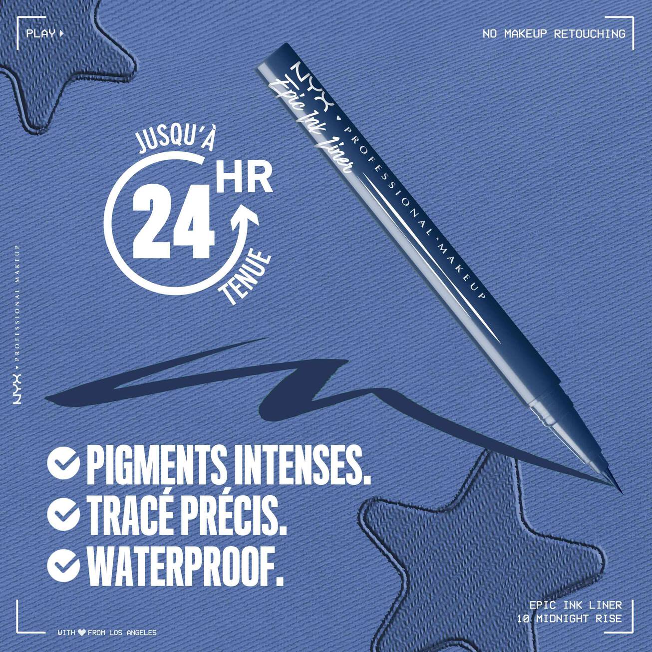 NYX - EYELINER FEUTRE EPIC INK LINER WATERPROOF - réf 10 Mid(night)Rise