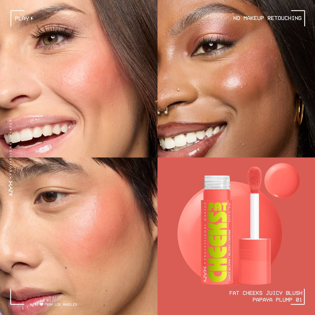 NYX - Fat Cheeks -Blush liquide hydratant - 01 Papaya Plump