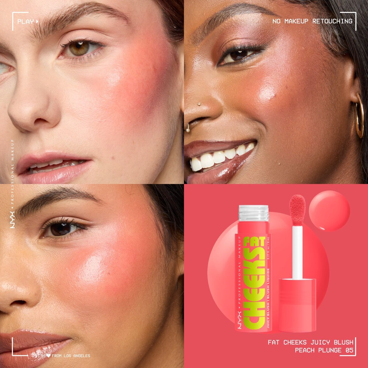 NYX - Fat Cheeks -Blush liquide hydratant - 05 Peach Plunge