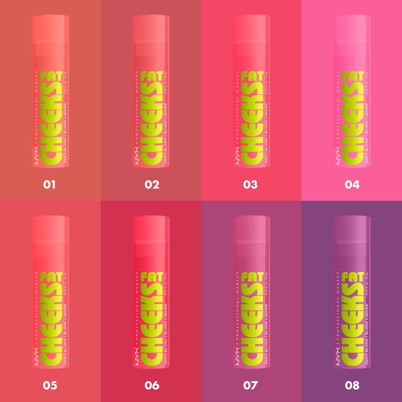 NYX - Fat Cheeks -Blush liquide hydratant - 06 Bouncin' Berry