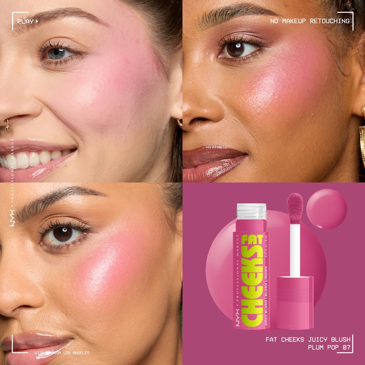 NYX - Fat Cheeks - Blush liquide hydratant - 07 Plum Pop