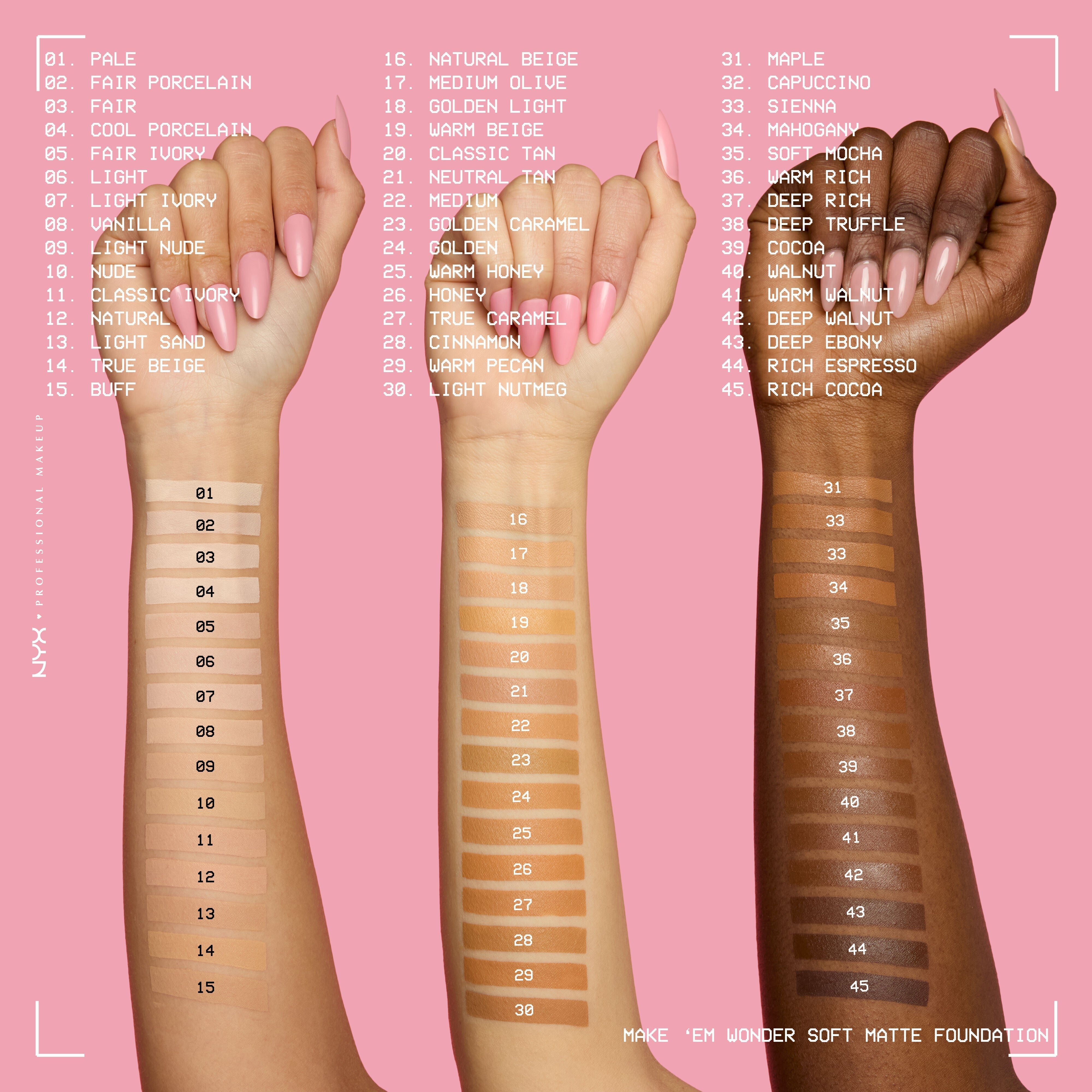 NYX - Fond de teint MAKE 'EM WONDER - réf 12 Natural