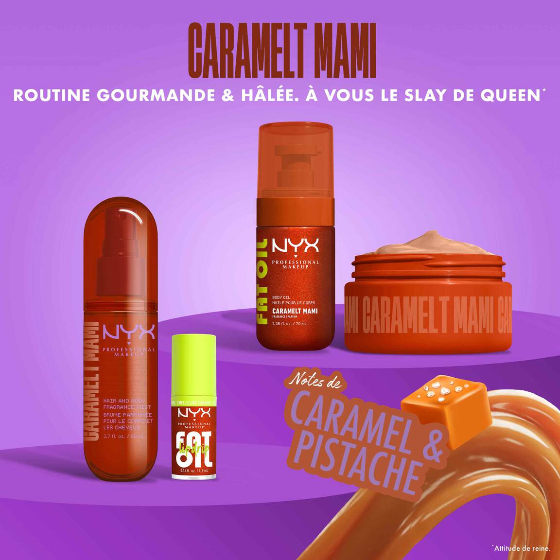 NYX - Hair And Body Fragrance Mist - réf Caramelt Mami 80ml
