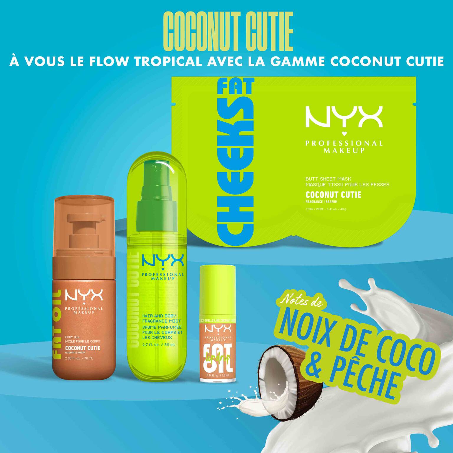 NYX - Hair And Body Fragrance Mist - réf Coconut Cutie 80ml
