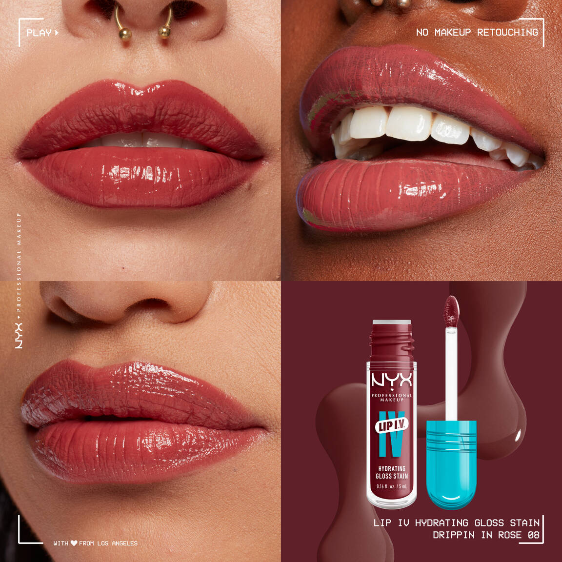 NYX - LIP IV Hydrating Gloss Serum - 08 Drippin' In Rose