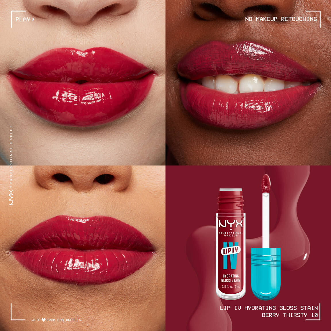 NYX - LIP IV Hydrating Gloss Serum - 10 Berry Thirsty