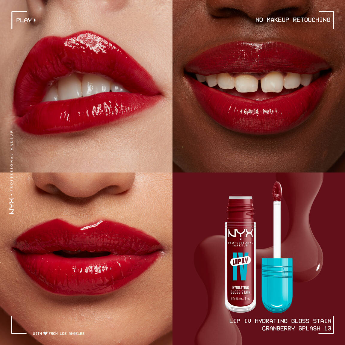 NYX - LIP IV Hydrating Gloss Serum - 13 Cranberry Splash