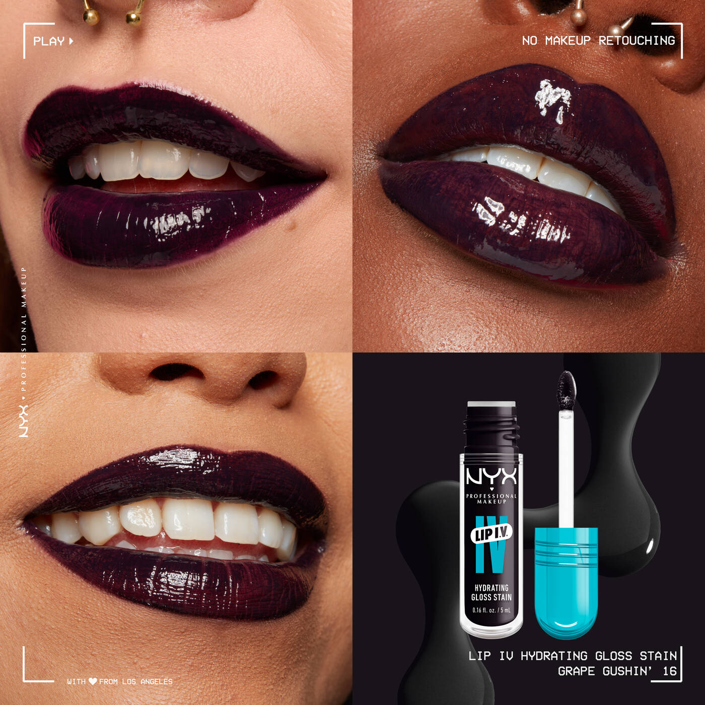 NYX - LIP IV Hydrating Gloss Serum - 16 Grape Gushin