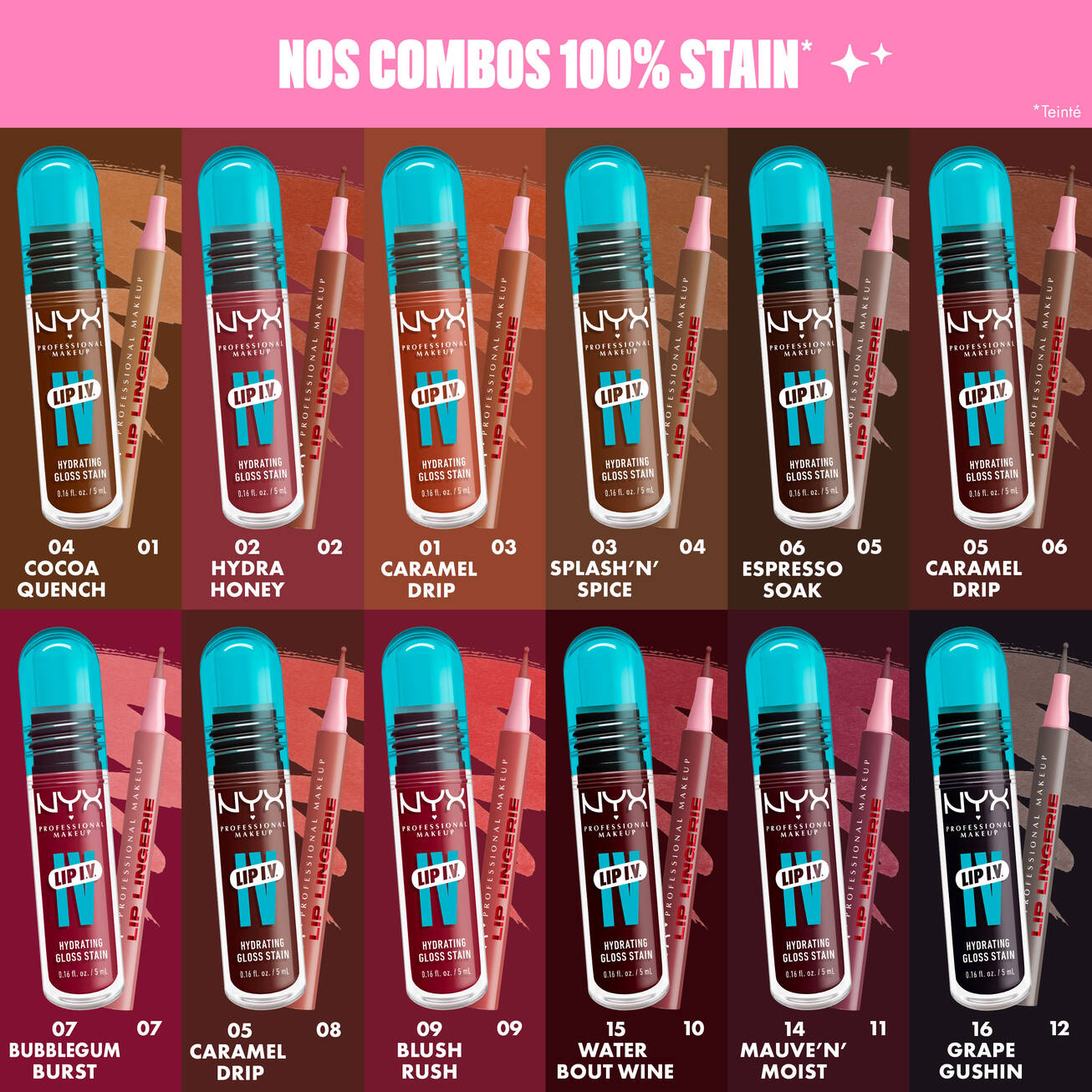 NYX - Stain Lip Lingerie - Ref  01 Tease U Later