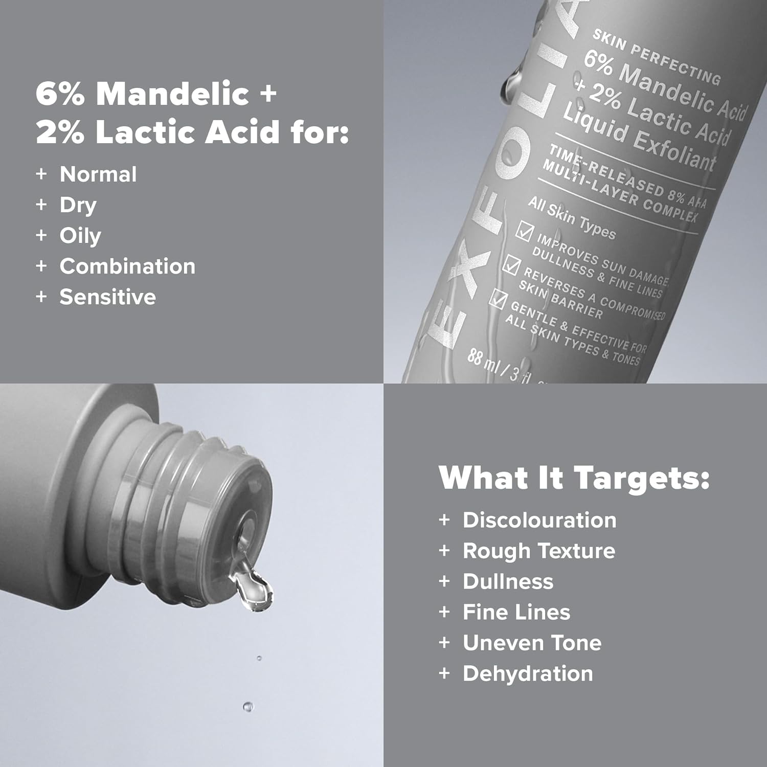 PAULA'S CHOICE - Skin Perfecting 6% Mandelic Acid + 2% Lactic Acid Liquid Exfoliant - 88ml