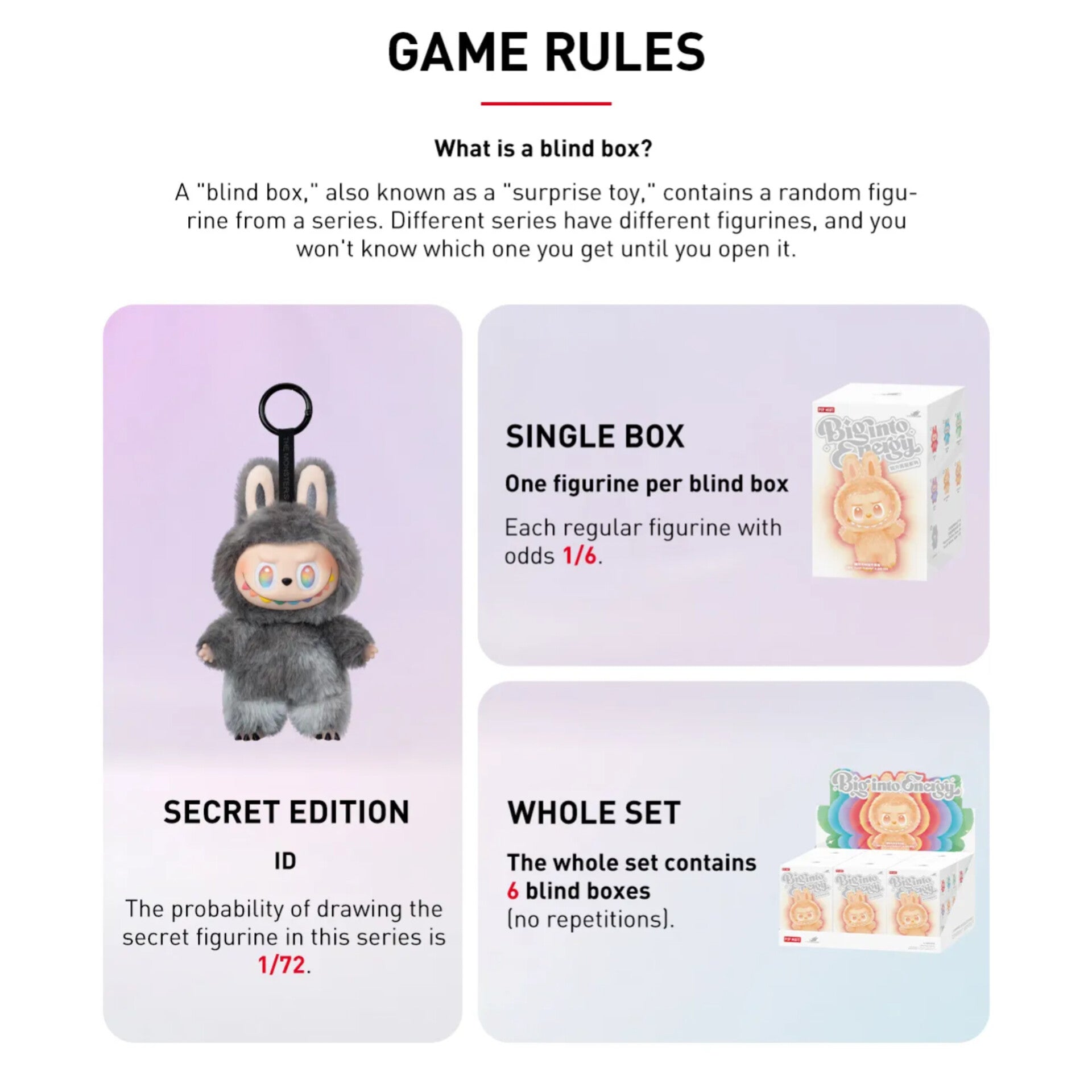 POP MART - Labubu Big into Energy Series - Vinyl Plush Pendant ( 1 Blind Box )