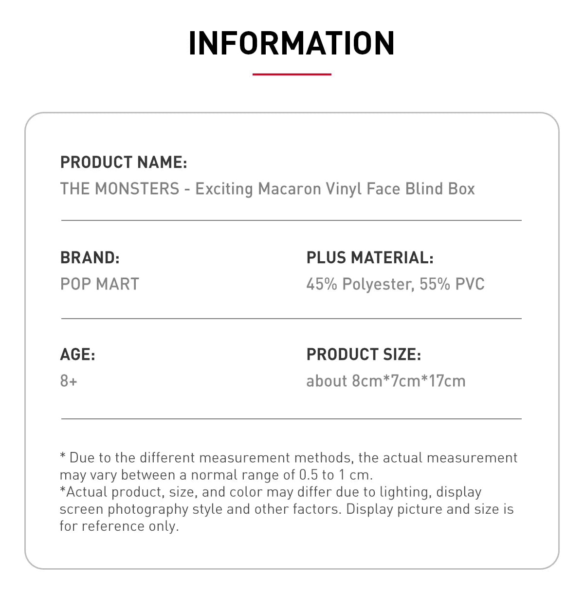 POP MART - Labubu Exciting Macaron Vinyl Face ( 6 Blind Box )