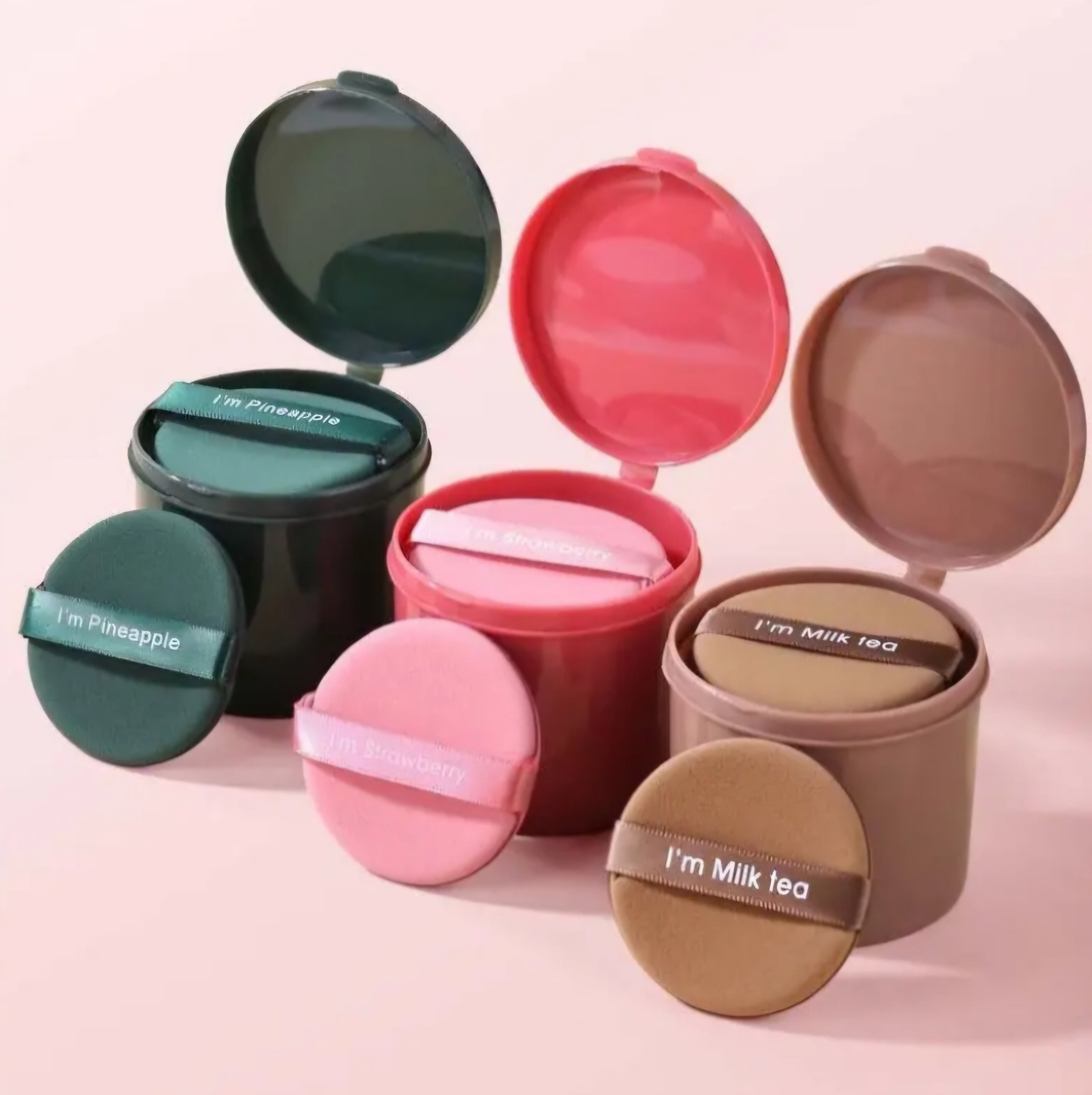 Poppin - Air Cushion Puff - réf I'm Strawberry ( 7pcs )