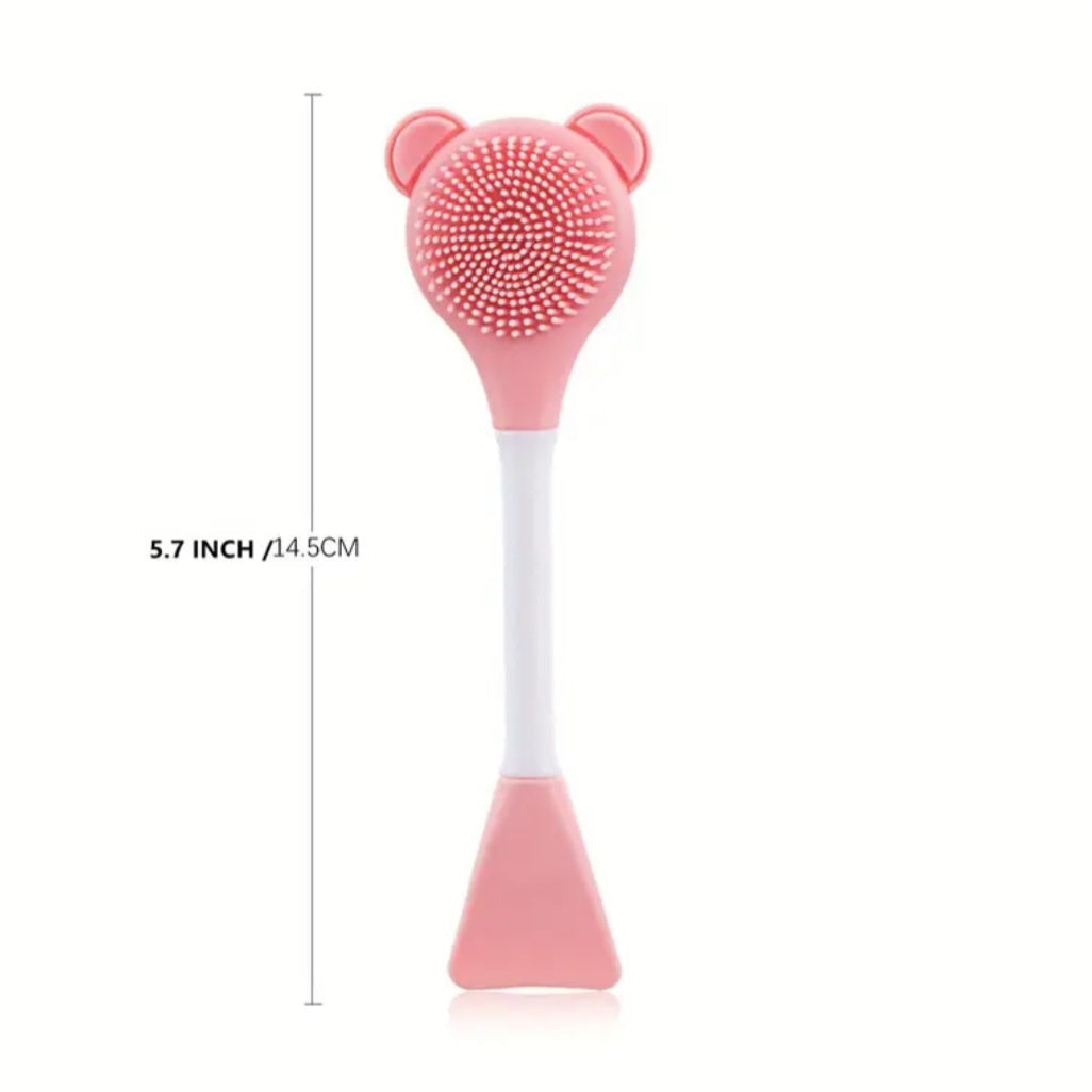 POPPIN - Pinceau en silicone 2 en 1 pour visage - réf Pink