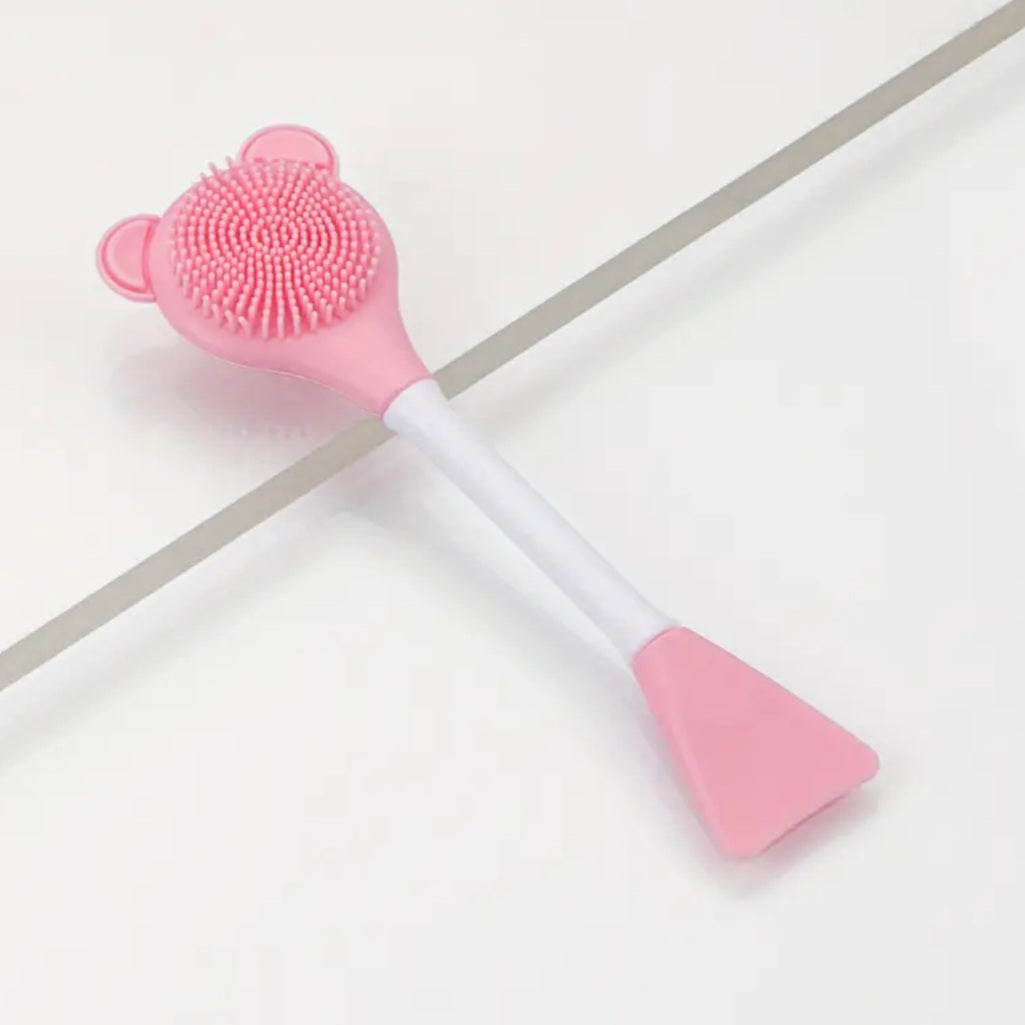 POPPIN - Pinceau en silicone 2 en 1 pour visage - réf Pink