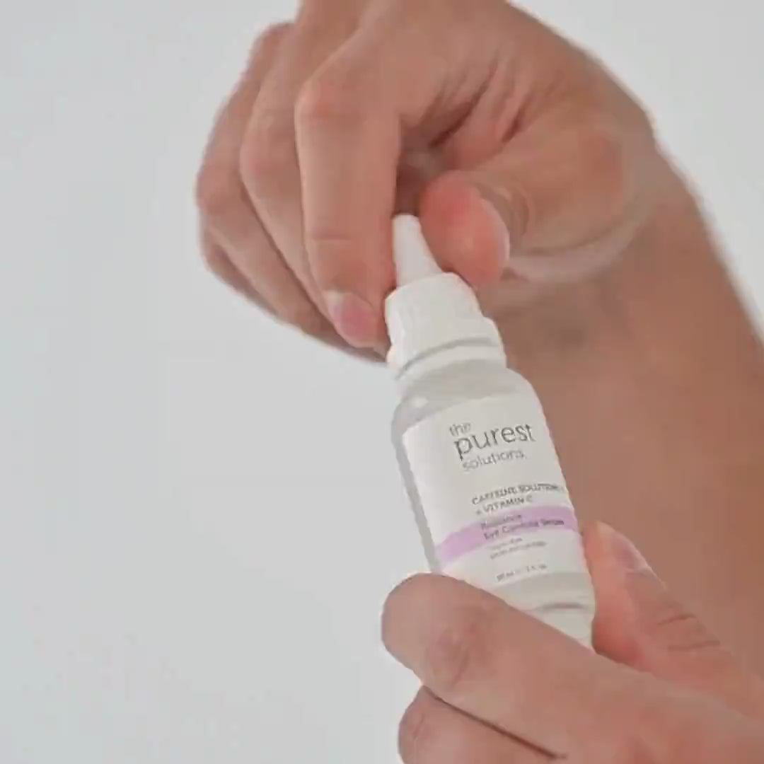 Charger la vidéo : THE PUREST SOLUTIONS - Caffeine Solutions 5%+vitamin C Radiance Eye Contour Serum  - 30ml