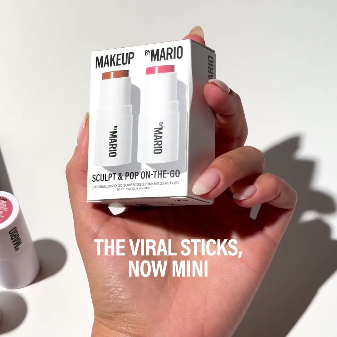 Charger la vidéo : Makeup by Mario - Mini Sculpt &amp; Pop On-The-Go - réf medium/ Pale Petal