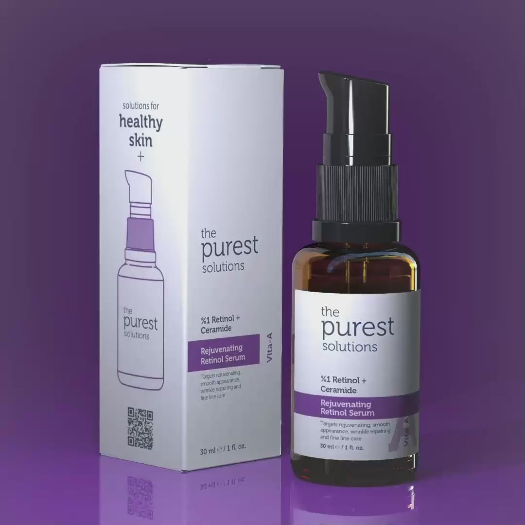 Charger la vidéo : THE PUREST SOLUTIONS - Rejuvenating Retinol Serum, Retinol Serum 1% + Ceramide - 30ml