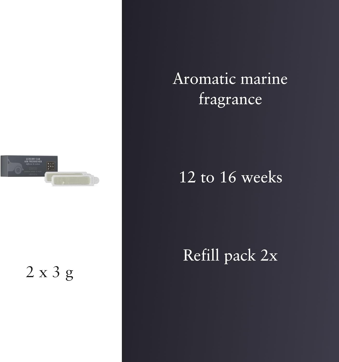 RITUALS - 2x Recharges Luxury Car Air Freshener - réf Arabian Amber & musk