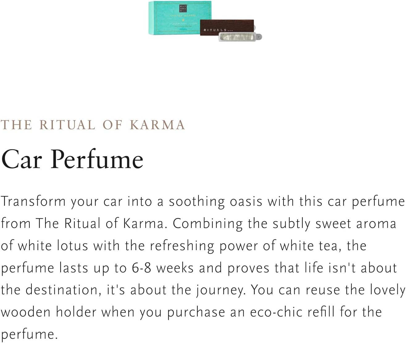 RITUALS - Luxury Car Air Freshener - réf Lotus Flower & white tea