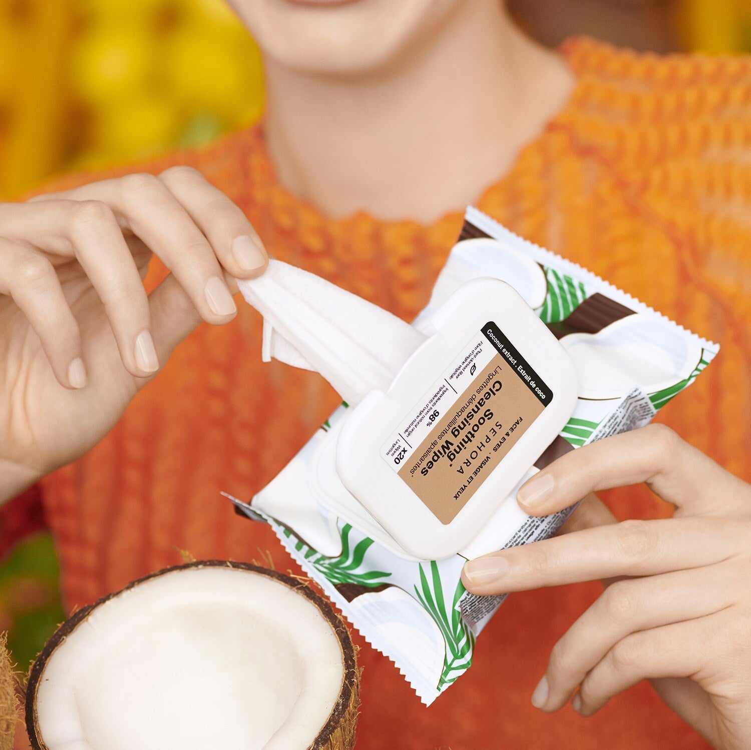 SEPHORA - 25 Lingettes à l'Eau de Coco démaquillantes