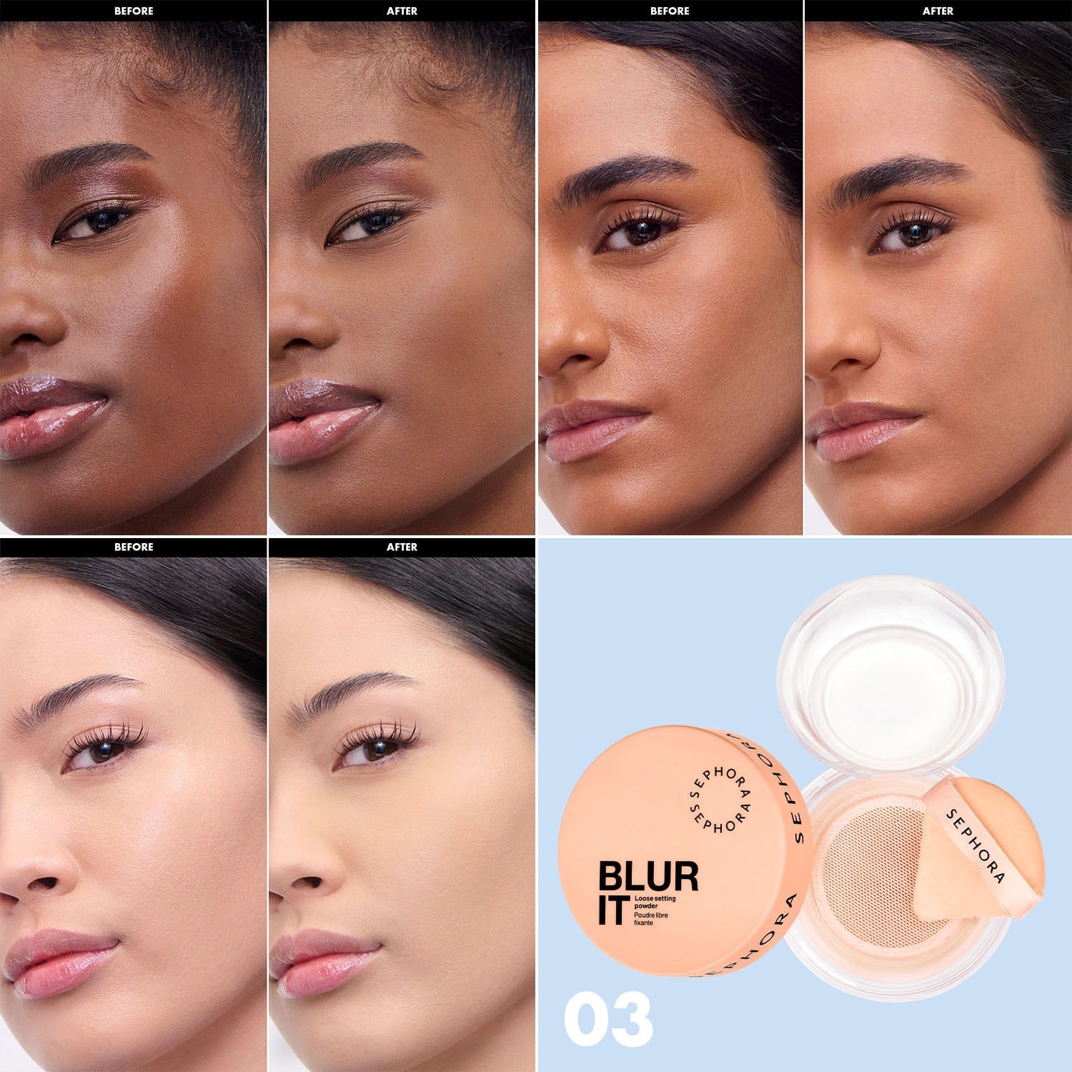 SEPHORA - BLUR IT - Poudre libre fixante -02 Brightening peach (7,5 g)