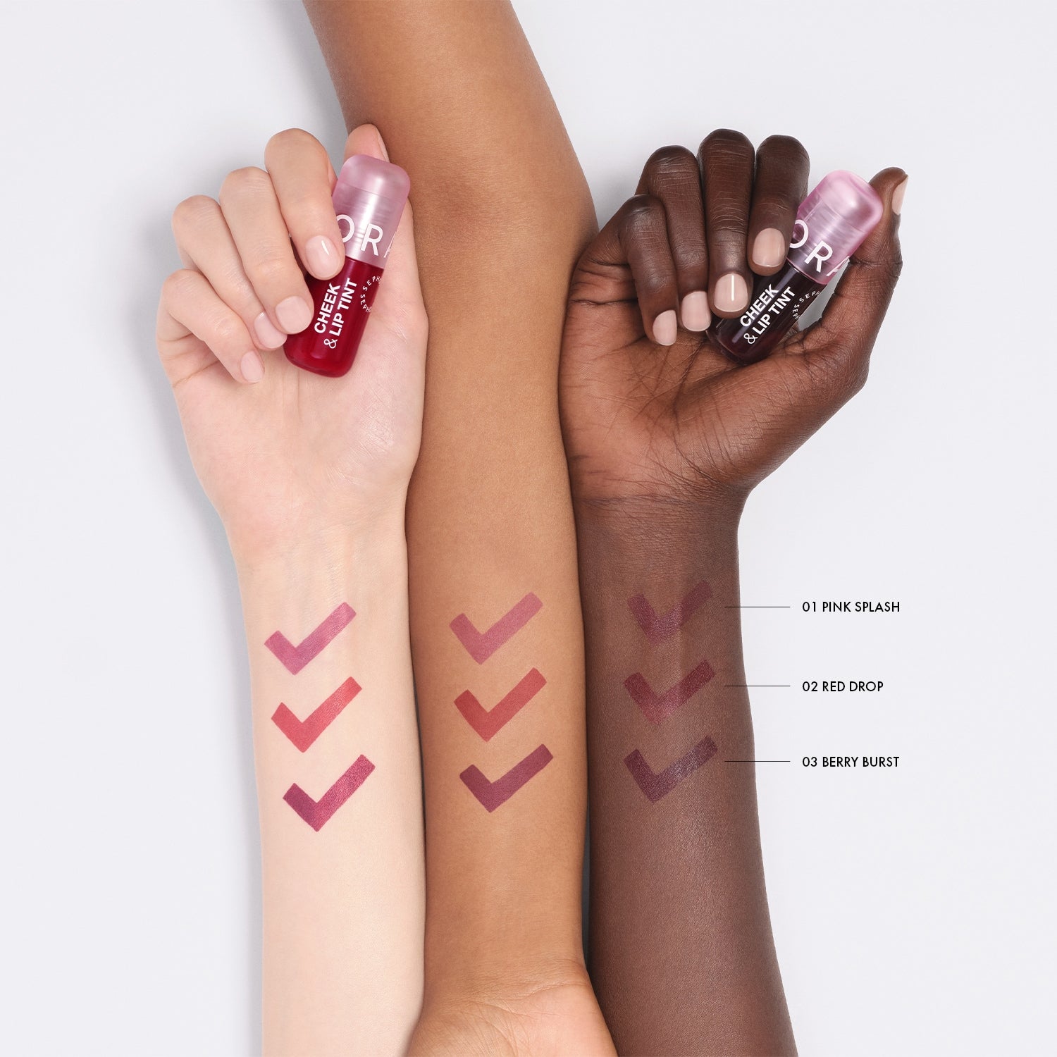 SEPHORA -CHEEK & LIP TINT - Encre lèvres et joues sans transfert- 01 Pink splash