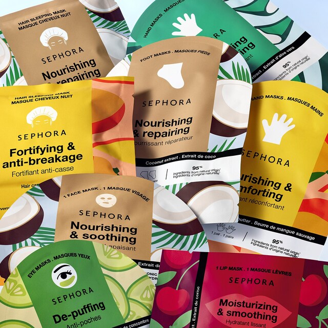SEPHORA - Masques pour les mains, gants imprégnés - Hydratation des mains en 15 minutes - réf Mangue