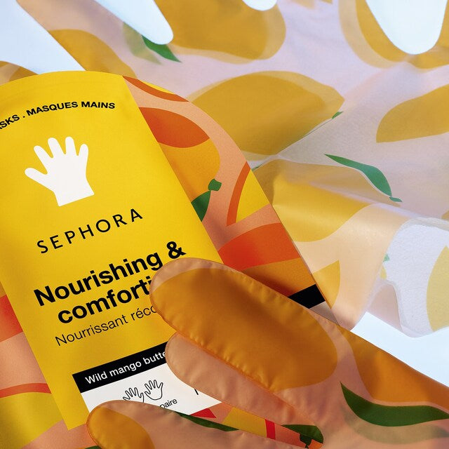 SEPHORA - Masques pour les mains, gants imprégnés - Hydratation des mains en 15 minutes - réf Mangue