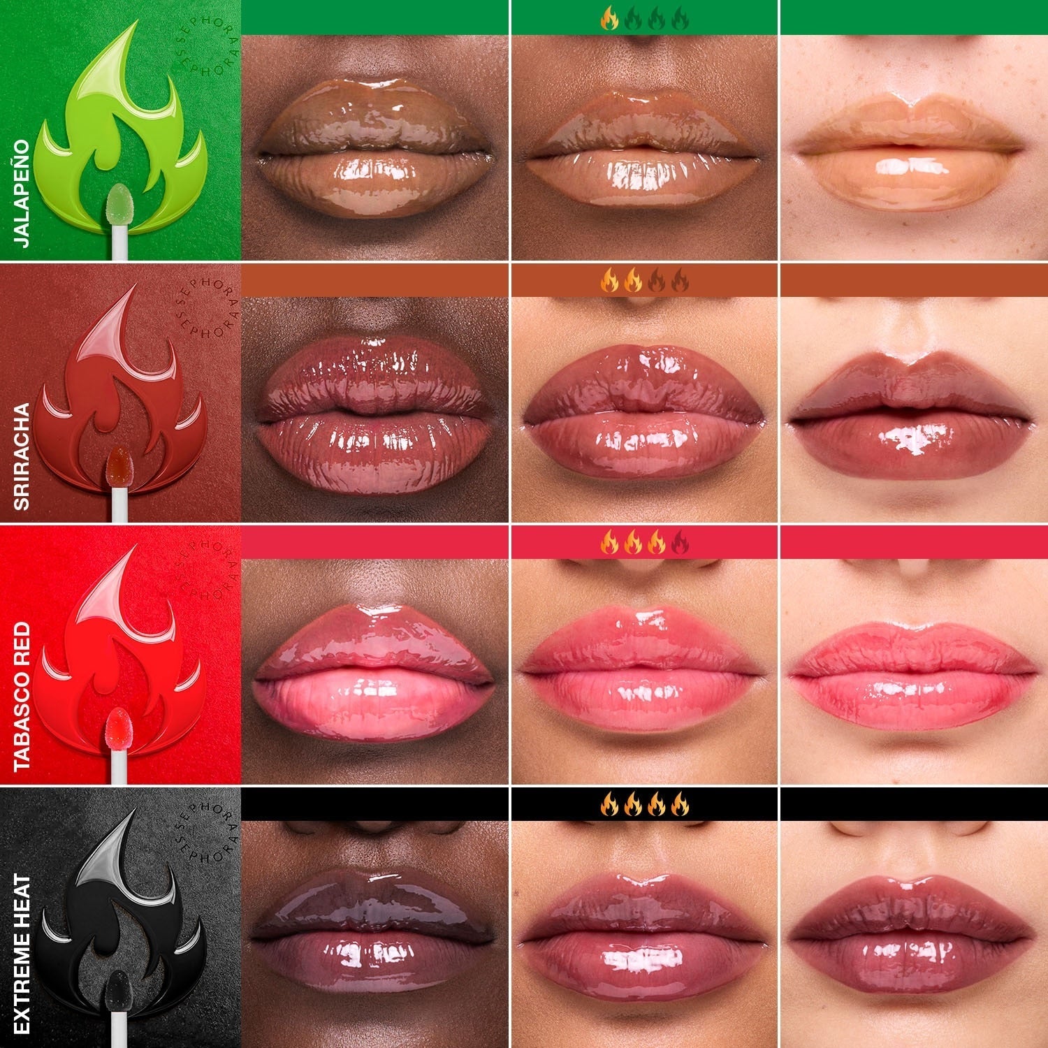 SEPHORA -OUTRAGEOUS PLUMP EFFET VOLUME x TABASCO® - Repulpeur lèvres- Jalapeño (6 ml)